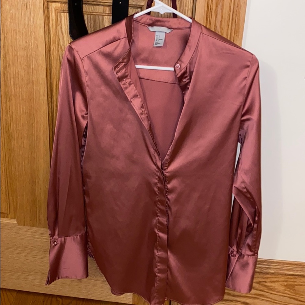 Satin button up blouse